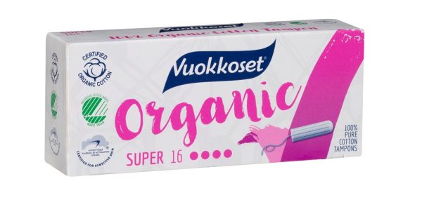 טמפונים מכותנה אורגנית סופר | Vuokkoset